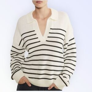 ARITZIA Wilfred Clara Merino Wool Sweater/Relaxed merino wool polo sweater